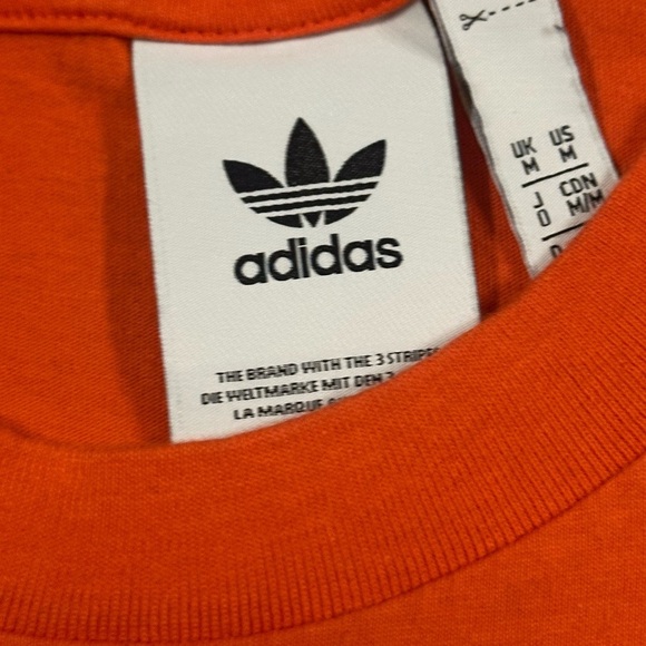 ADIDAS ORANGE LOGO T-SHIRT Hand Drawn Graphic ADIDAS BRAND Medium - Picture 3 of 3